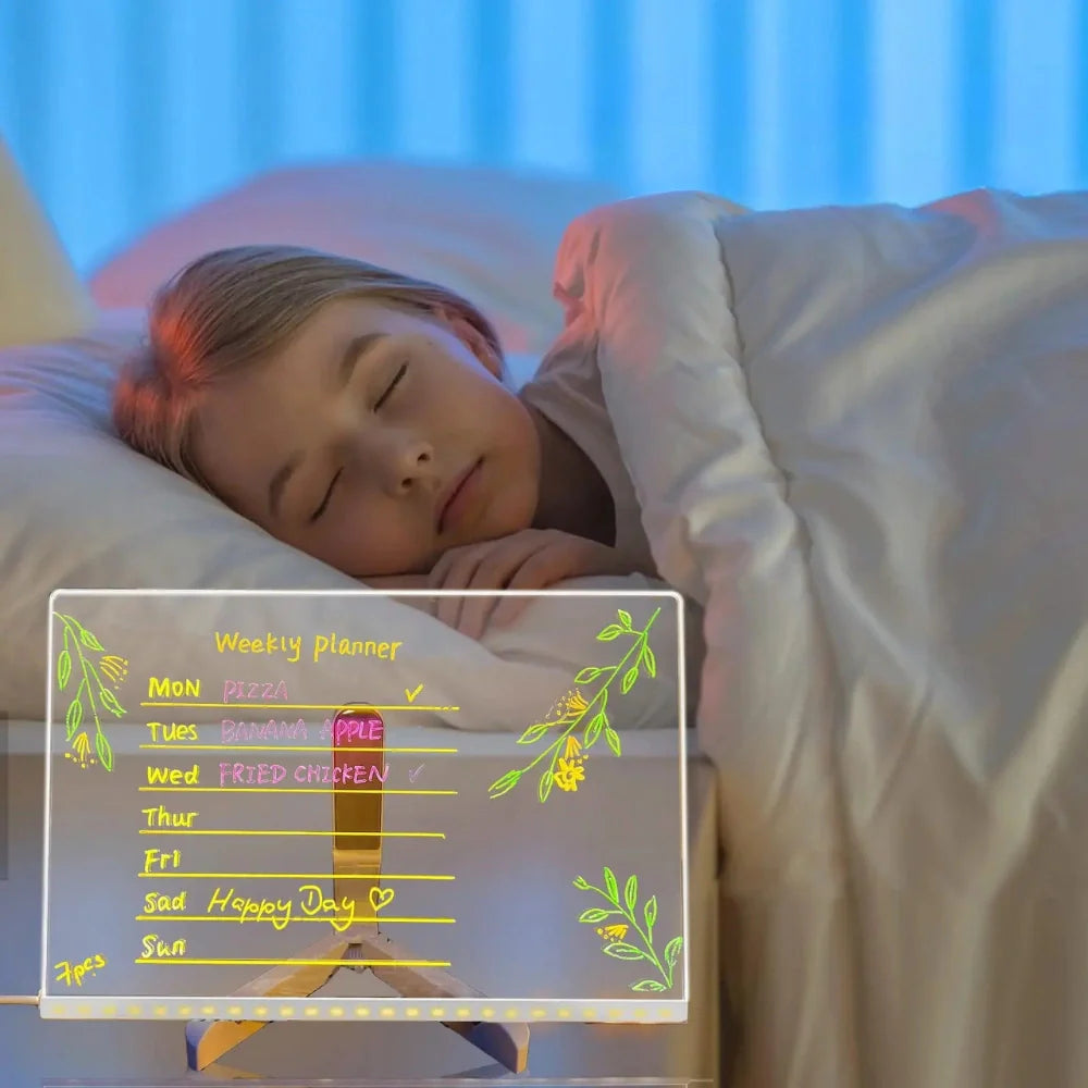 Pizarra Magica Luz Led Acrilica Transparente Para Dibujo