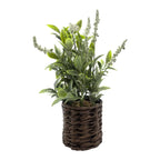 Planta Artificial Lavanda Decorativa Macetero De Rattan Deco - Fliperex