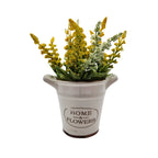 Planta Artificial Macetero Cerámica Home And Flower Amarillo - Fliperex