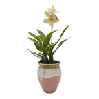 Planta Artificial Orquidea Blanca Macetero De Ceramica - Fliperex