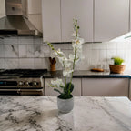 Planta Artificial Orquidea Grande Macetero De Cemento