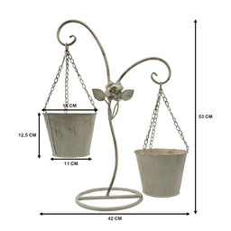 Porta Macetero Pedestal Colgante Beige Vintage Maceta Planta