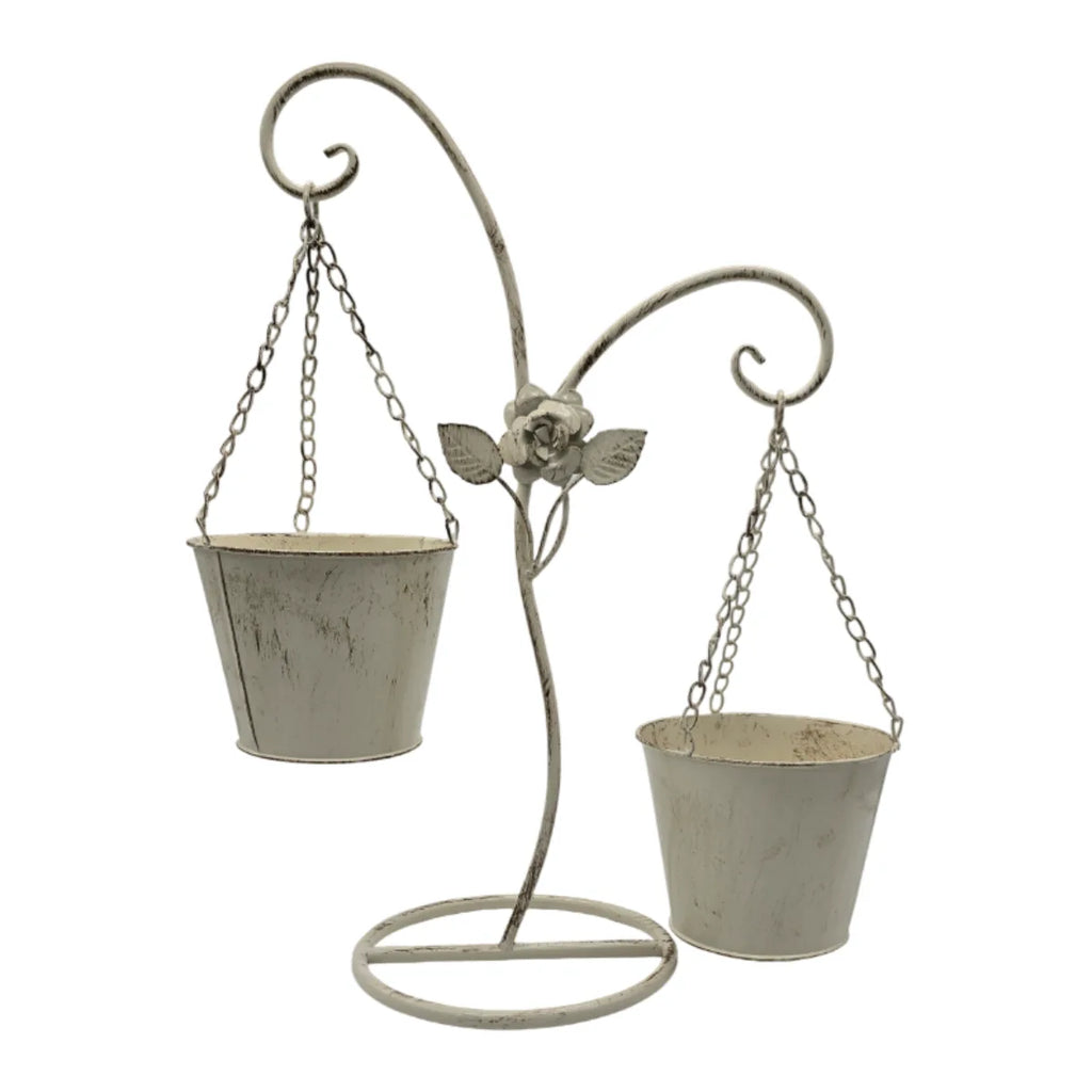 Porta Macetero Pedestal Colgante Beige Vintage Maceta Planta