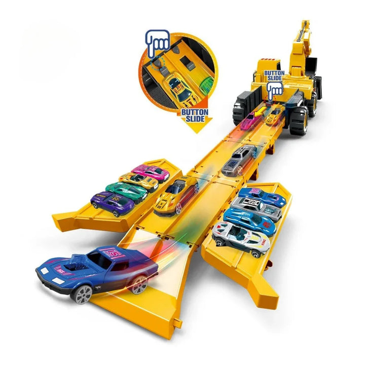 Retroexcavadora Porta Autitos 2 en 1 Rampa Pista Lanzamiento - vista 2