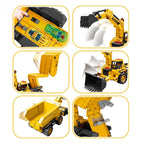 Retroexcavadora Porta Autitos 2 en 1 Rampa Pista Lanzamiento