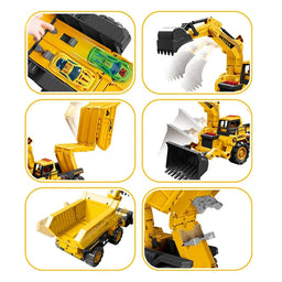 Retroexcavadora Porta Autitos 2 en 1 Rampa Pista Lanzamiento