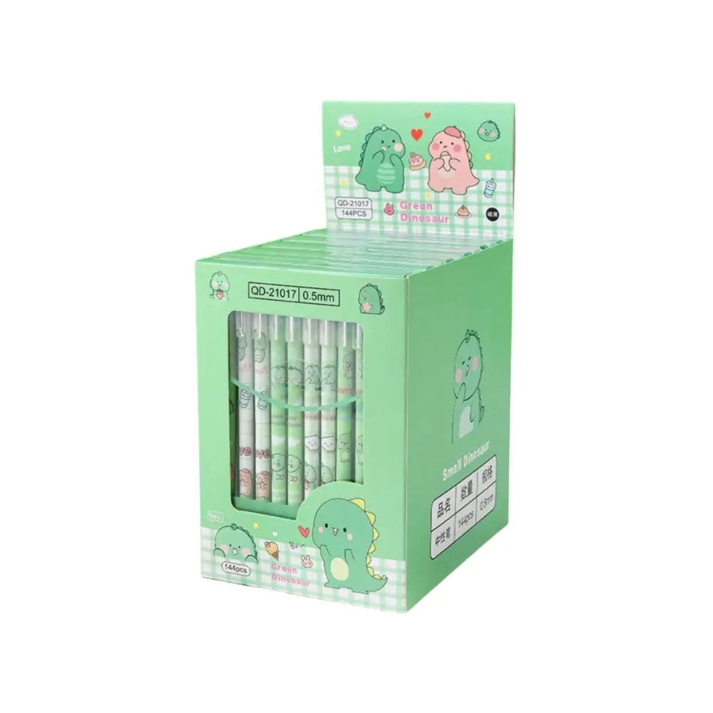 Set 12 Lapices Boligrafos Tinta Gel Negro Diseños Kawaii - Fliperex