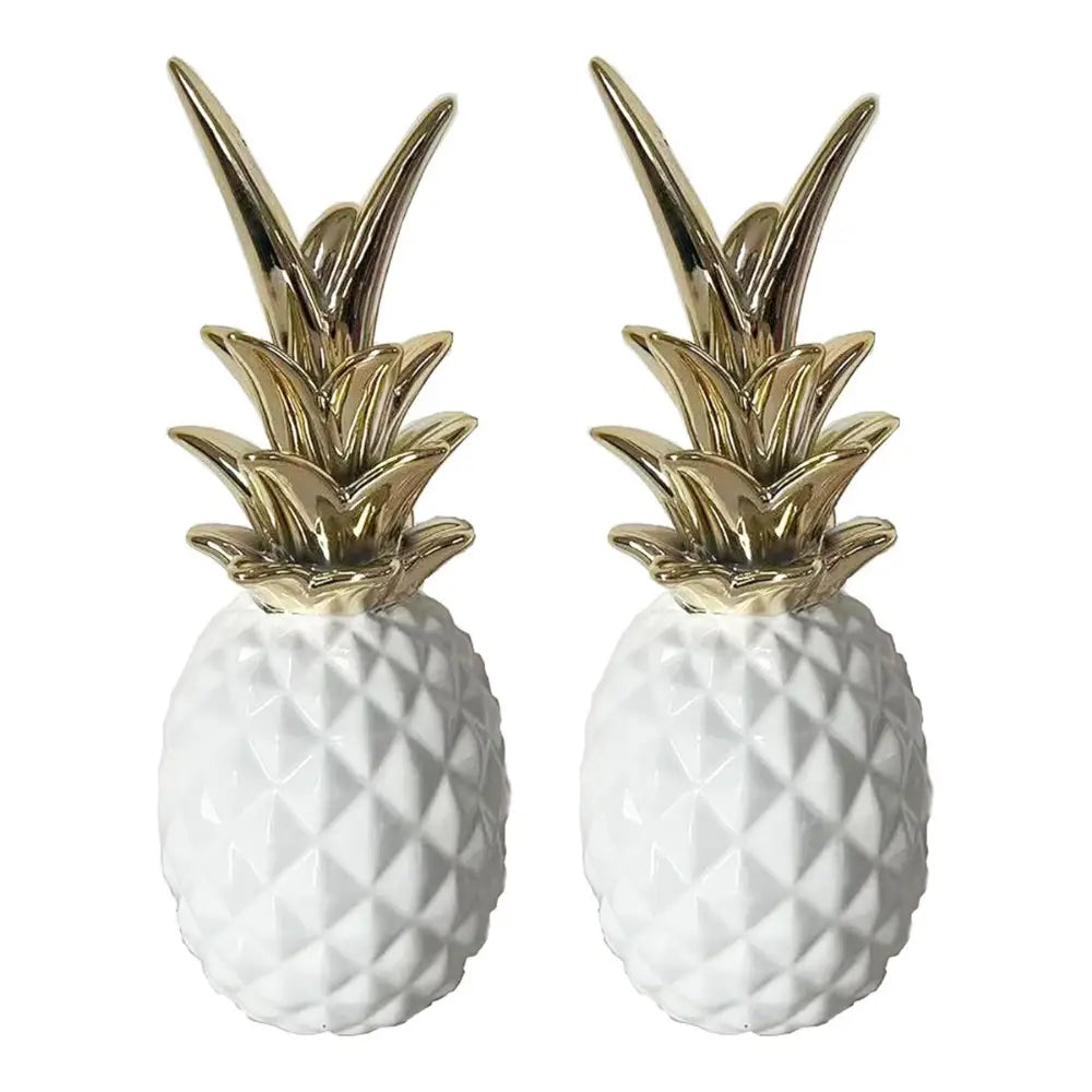 Set 2 Figuras Piñas Decorativas De Ceramica Adorno Decohogar - Fliperex