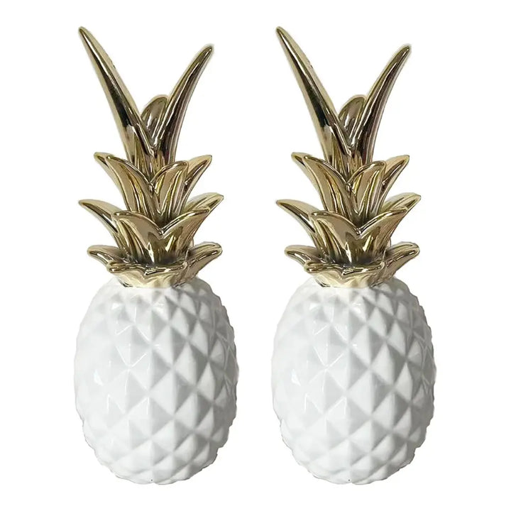 Set 2 Figuras Piñas Decorativas De Ceramica Adorno Decohogar