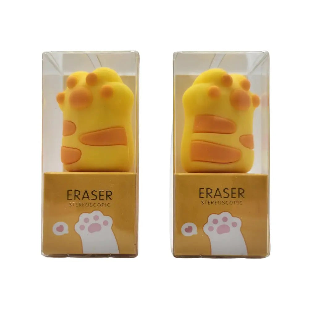 Set 2 Gomas De Borrar Patita De Gato Kawaii Colores - Fliperex