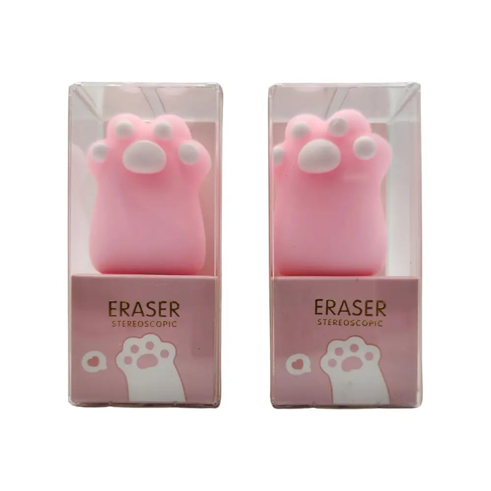 Set 2 Gomas De Borrar Patita De Gato Kawaii Colores - Fliperex