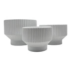 Set 3 Maceteros Maceta De Ceramica Copon Blanco Brillante - Fliperex