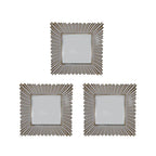 Set 3 Marcos De Espejos Cuadrados Blancos Lineas Doradas - Fliperex