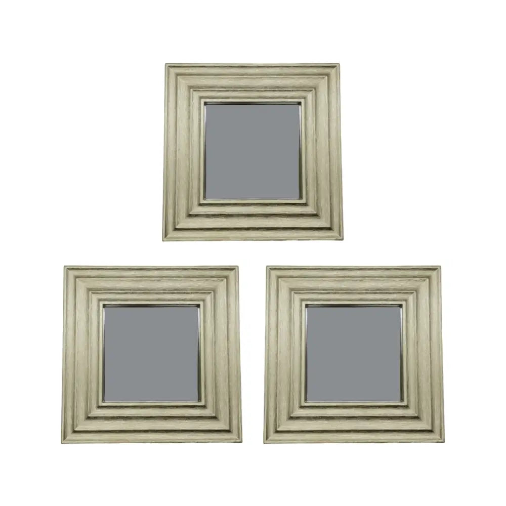 Set 3 Marcos De Espejos Cuadrados Dorados Para Decorar Hogar - Fliperex