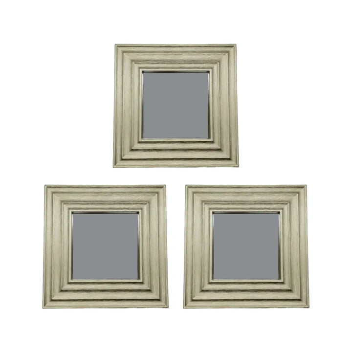 Set 3 Marcos De Espejos Cuadrados Dorados