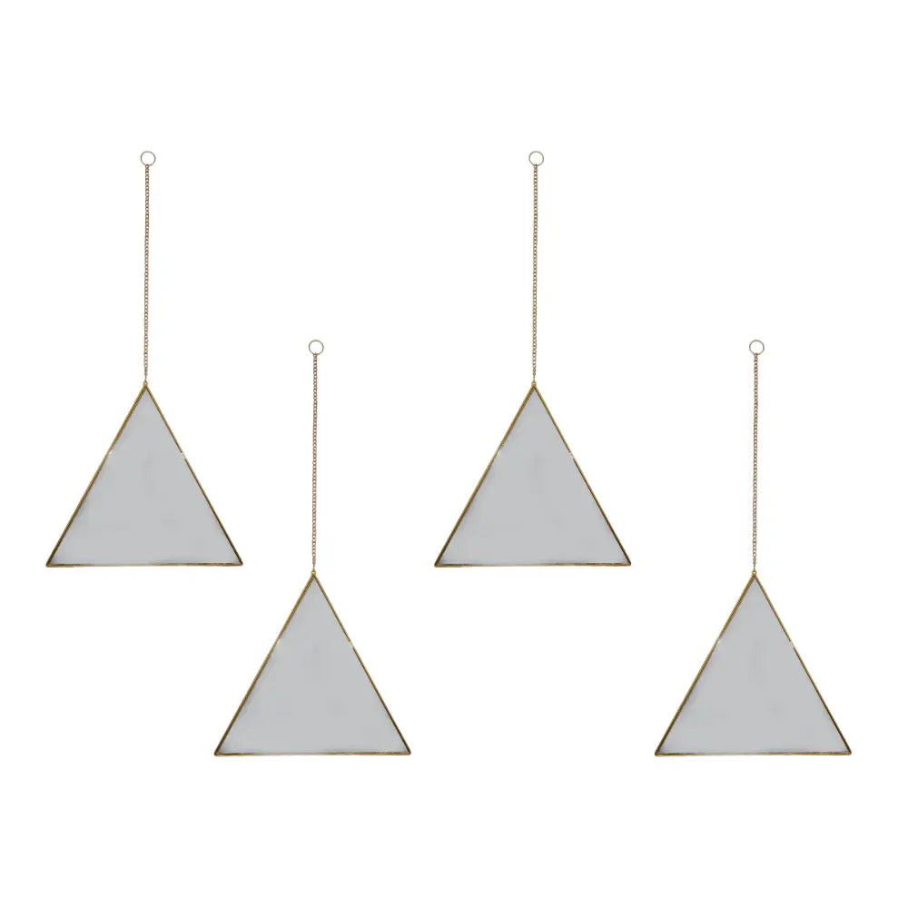 Set 4 Espejos Pared Para Colgar Triangular Marco De Espejo - Fliperex