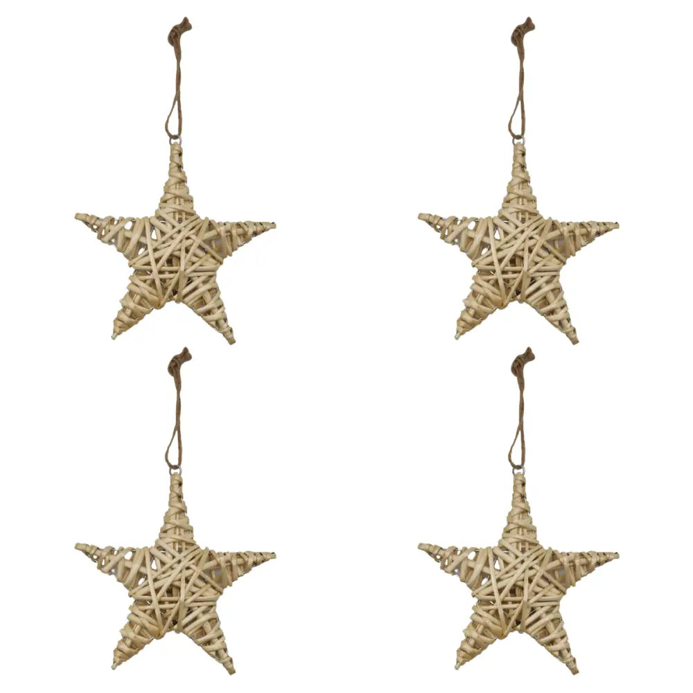 Set 4 Estrellas De Mimbre Para Decoracion Estrella Mimbre - Fliperex