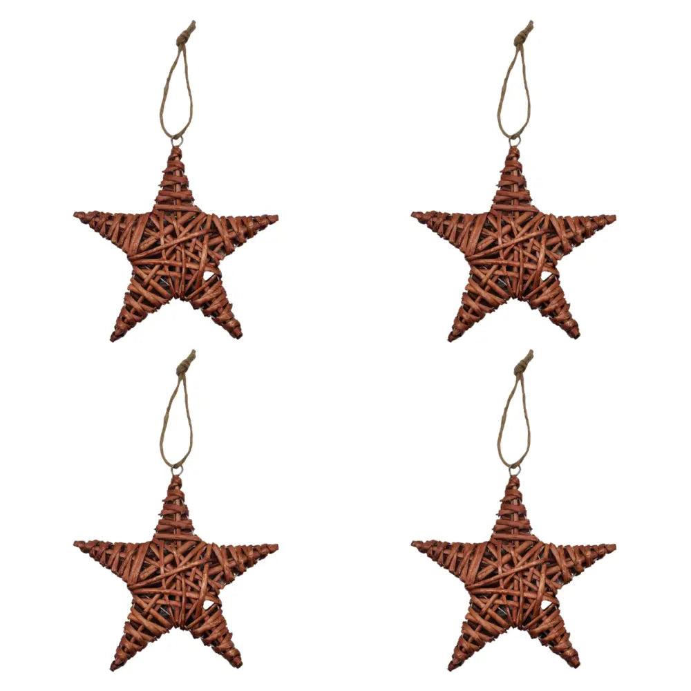 Set 4 Estrellas De Mimbre Para Decoracion Estrella Mimbre - Fliperex