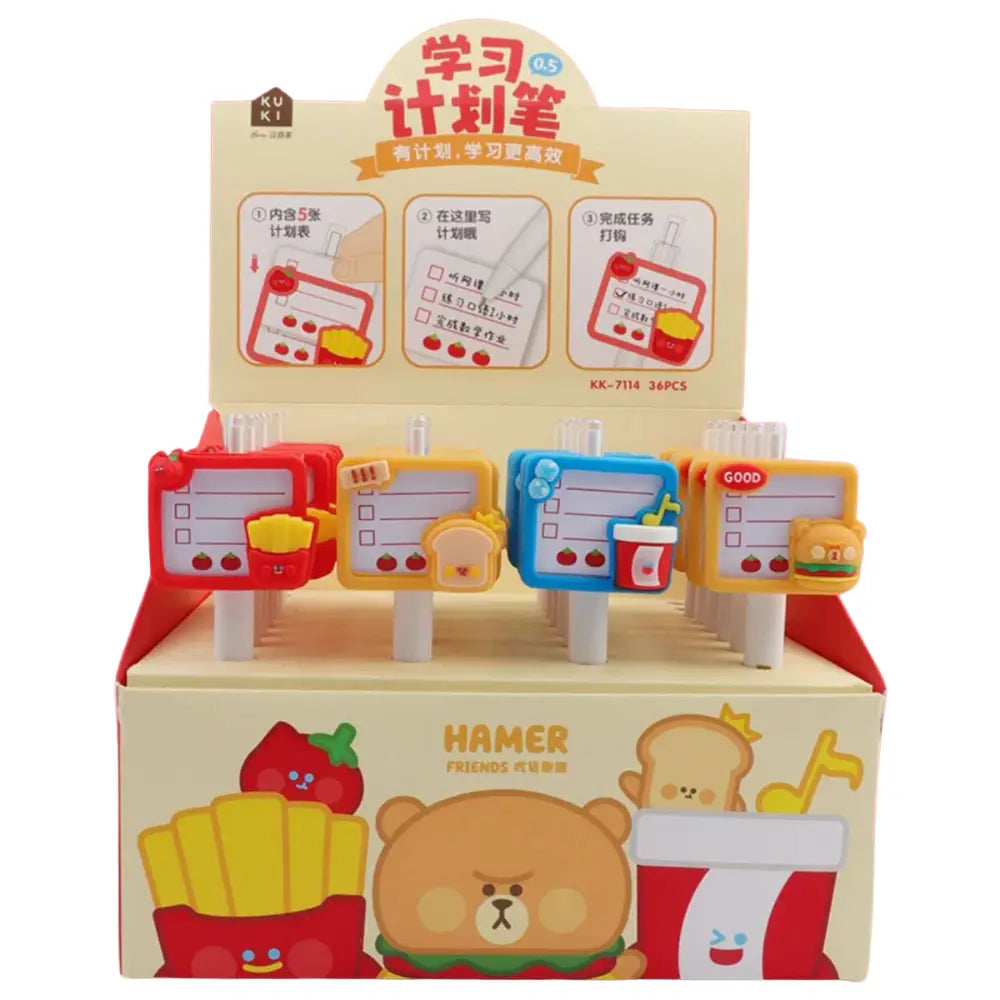 Set 4 Lapices Con Cartelito Comida De Adornos Kawaii - Fliperex