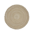 Set 6 Individuales Circulares Borde Trenzado Color Arena - Fliperex