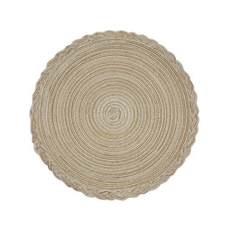 Set 6 Individuales Circulares Borde Trenzado Color Arena - Fliperex