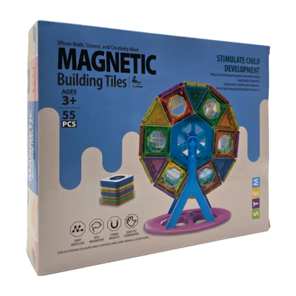 Set De Construccion Magnetico Piezas Magneticas 55 Piezas - Fliperex