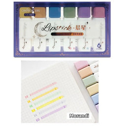 Set Destacador Lipstick Pastel 6 Colores Highlighter Lapices - Fliperex