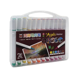 Set Marcadores Acrilicos 24 Lapices Calidad Arte Dibujo - Fliperex