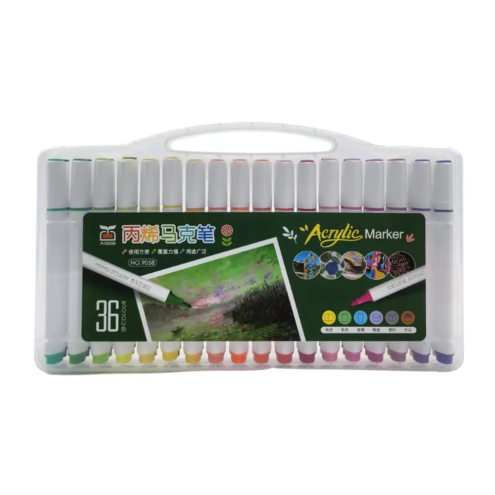 Set Marcadores Acrilicos 36 Lapices Calidad Arte Dibujo - Fliperex