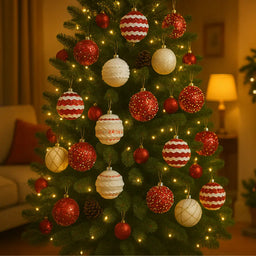 Set 12 Esferas Navideñas Decoradas Arbol Navidad Decoracion