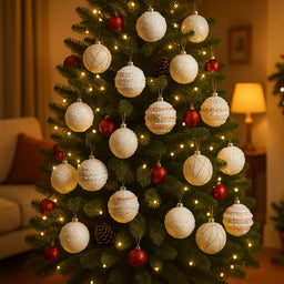 Set 12 Esferas Navideñas Decoradas Arbol Navidad Decoracion