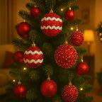 Set 12 Esferas Navideñas Decoradas Arbol Navidad Decoracion