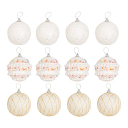 Set 12 Esferas Navideñas Decoradas Arbol Navidad Decoracion