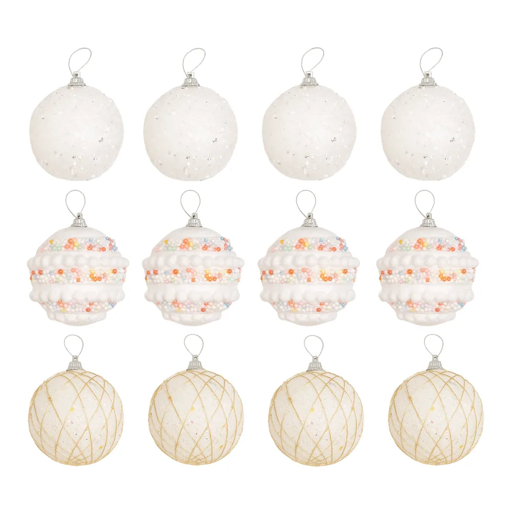 Set 12 Esferas Navideñas Decoradas Arbol Navidad Decoracion