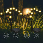 Set 2 Luces Solares Exterior Jardin Estaca Decorativa Led