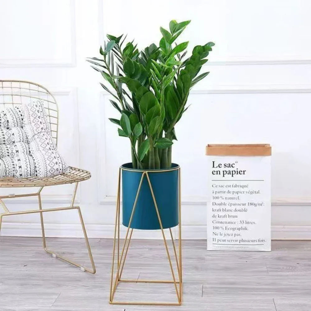 Set 2 Pedestales Porta Macetero Deco Verde Oscuro Grandes