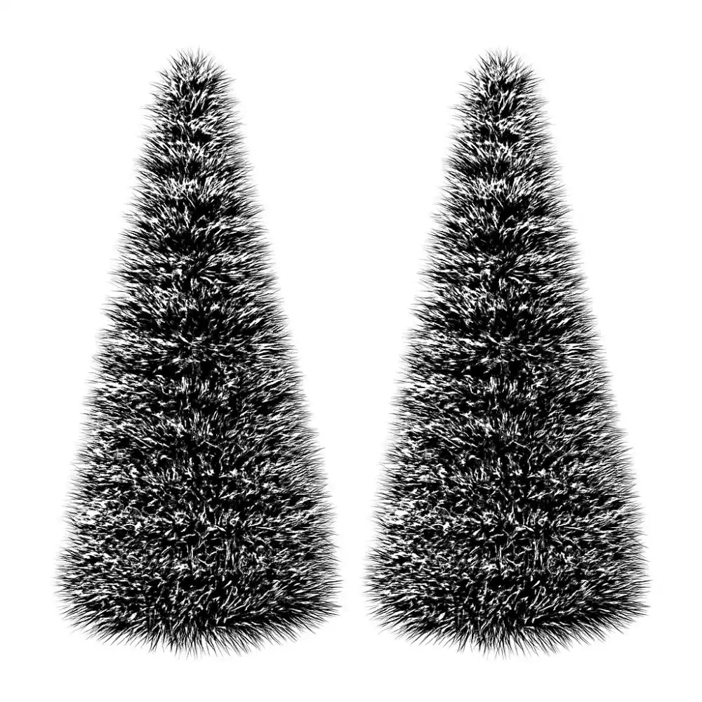 Set 2 Pinos Navidad Verdes Nieve Adorno Navideño 50 Cm