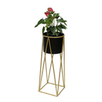 Set 2 Porta Macetero Pedestal Maceta Plantas Negro Mediano