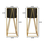 Set 2 Porta Macetero Pedestal Maceta Plantas Negro Mediano