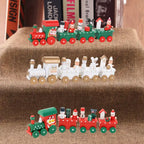 Set 2 Trenes Navideños Madera Decorativos Adorno Navidad