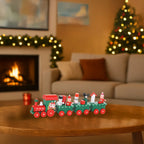 Set 2 Trenes Navideños Madera Decorativos Adorno Navidad