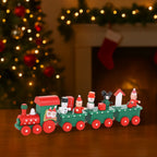 Set 2 Trenes Navideños Madera Decorativos Adorno Navidad