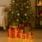 Set 3 Cajas de Regalo Navidad Decorativas Con Luces Adorno