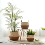 Set 3 Macetero Cesto Maceta De Yute Tejida Plegable Con Asas