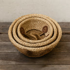 Set 3 Macetero Cesto Maceta De Yute Tejida Plegable Con Asas