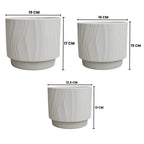 Set 3 Maceteros Maceta De Ceramica Blanco Con Lineas