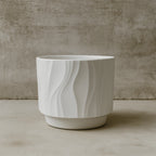 Set 3 Maceteros Maceta De Ceramica Blanco Con Lineas