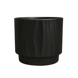 Set 3 Maceteros Maceta De Ceramica Negro Con Lineas