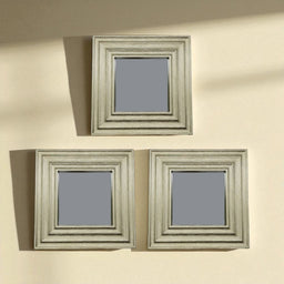 Set 3 Marcos De Espejos Cuadrados Dorados