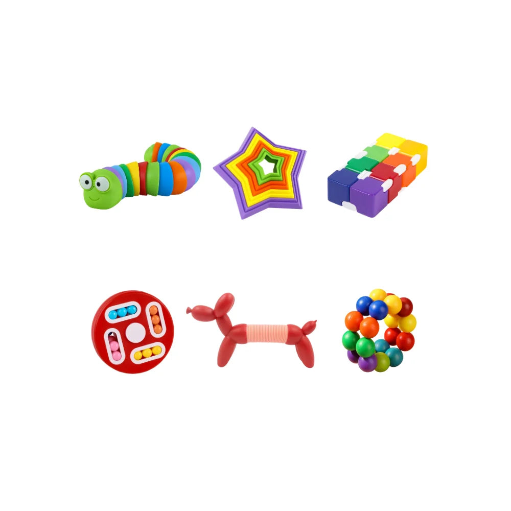 Set De 6 Juguetes Sensoriales Educativos Antiestrés Niños